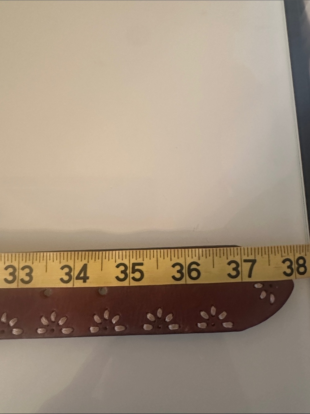 Buckle Brand Vintage Brown Leather Floral-Embroidered Belt - Picture 16 of 16